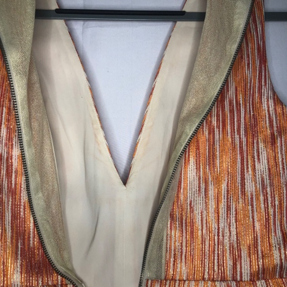 Alice + Olivia Pacey Orange Lantern Shimmer Dress Size 4 (I) - Picture 3 of 9